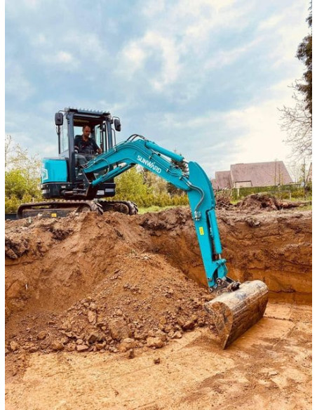 Sunward SWE50UF cabine + contrapoids + attache rapide hyd